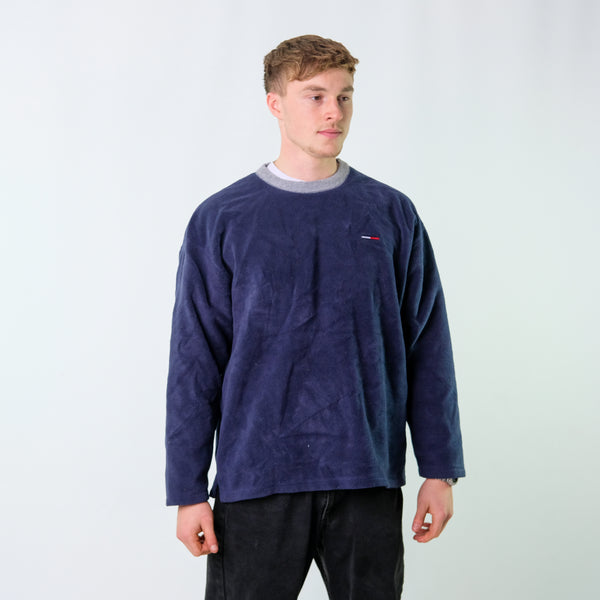 Navy Blue 90s Tommy Hilfiger Fleece (XL)